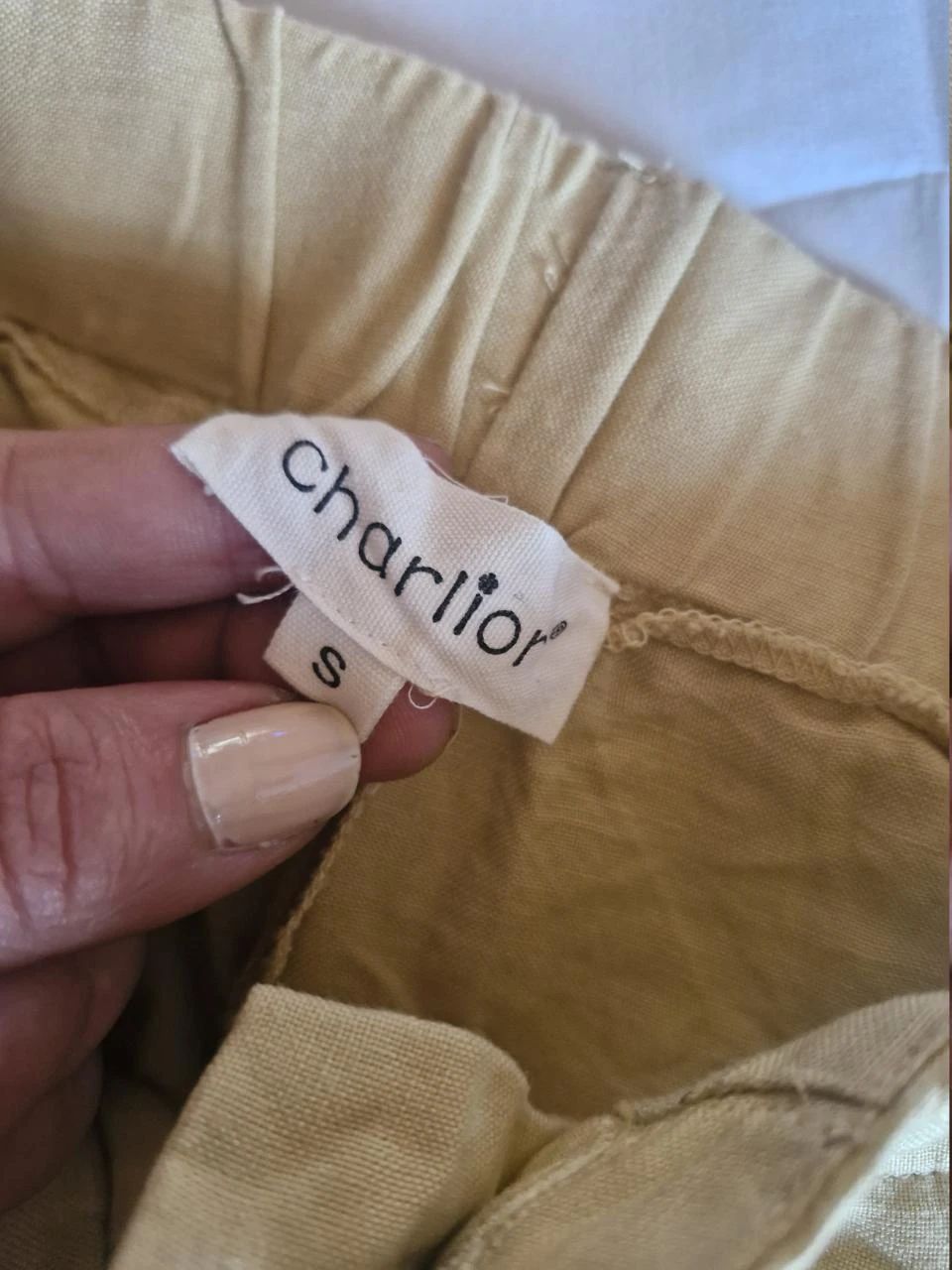 Short de talle alta para mujer - Beige amarillo - Talla S – photo 2